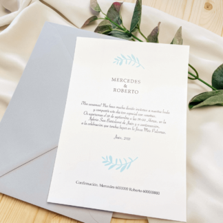 invitación de boda Millán sobre