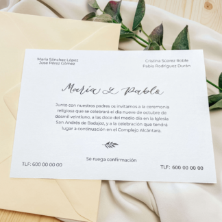 invitación de boda hervás