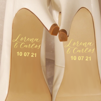 pegatinas zapatos novia novio nombres fecha