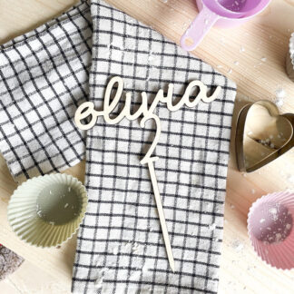 Topper tarta nombre + número