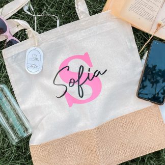 tote bag nombre + inicial